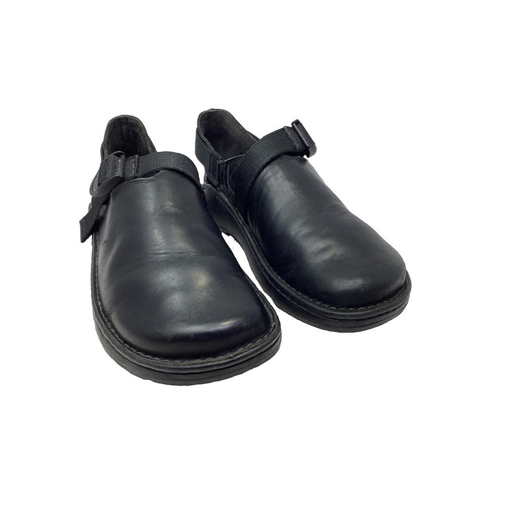 Chaco Pedshed Black Leather Casual Shoes Mens 12 Slip-on Loafers Work Clog